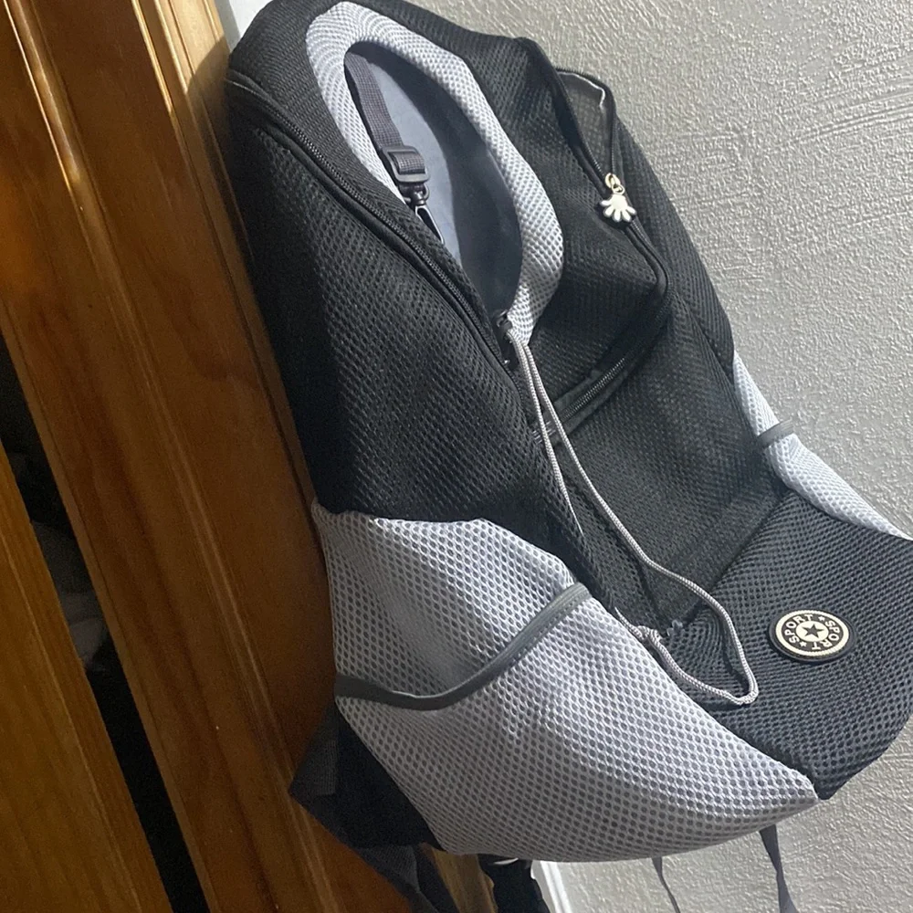 Dog backpack carrier up to 20 pounds 17Lx9ish deep